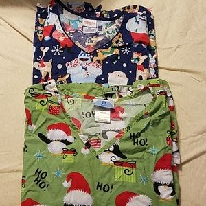 Holiday scrub tops